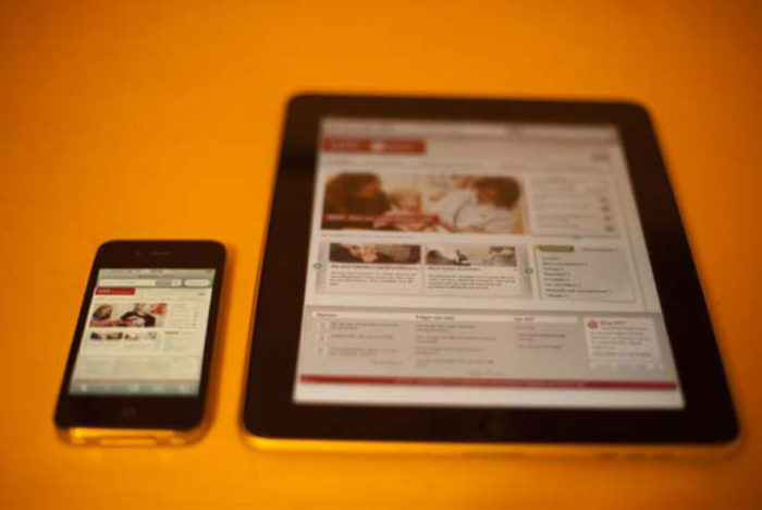 Iphone and Ipad with a responsive website
